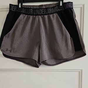 Under Armour Women's Gray and Black Shorts